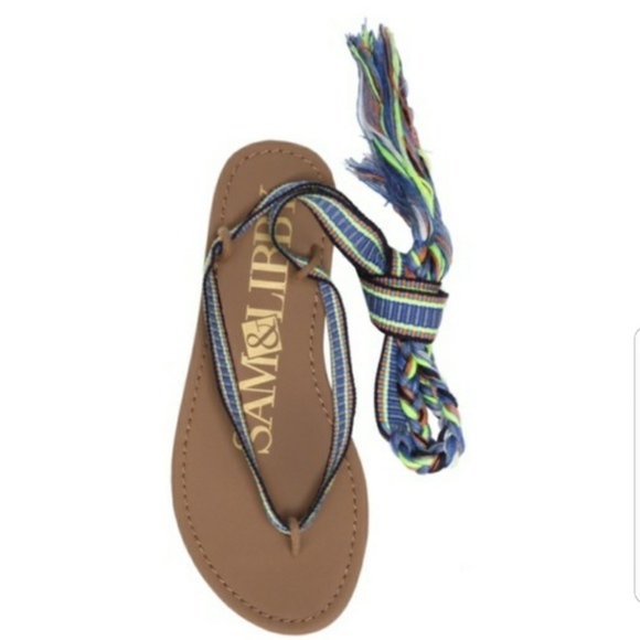 Sam & Libby Blossom Braided Tie Flat Sandals New - Picture 3 of 7